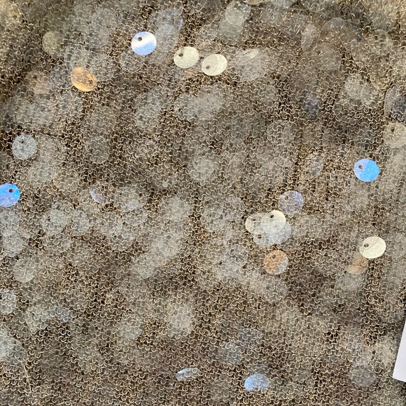 ZARA Champagne Allover Sequin High Waist Trouser Pants Glam Evening - Picture 8 of 9